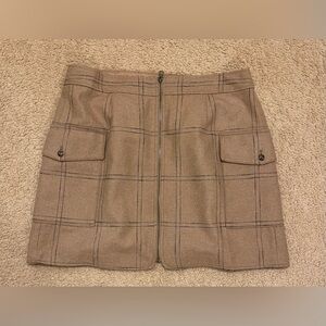 Madewell (Re)sourced Zip-Front Mini Skirt in Windowpane, 14W